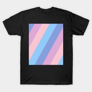 Vintage Light Blue, Pink, and Purple Diagonal Stripes Pattern T-Shirt